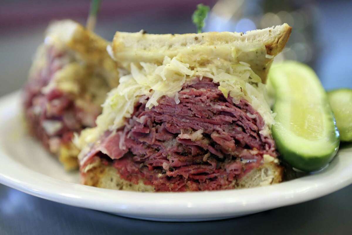 A pastrami sandwich from Max & Louie’s.