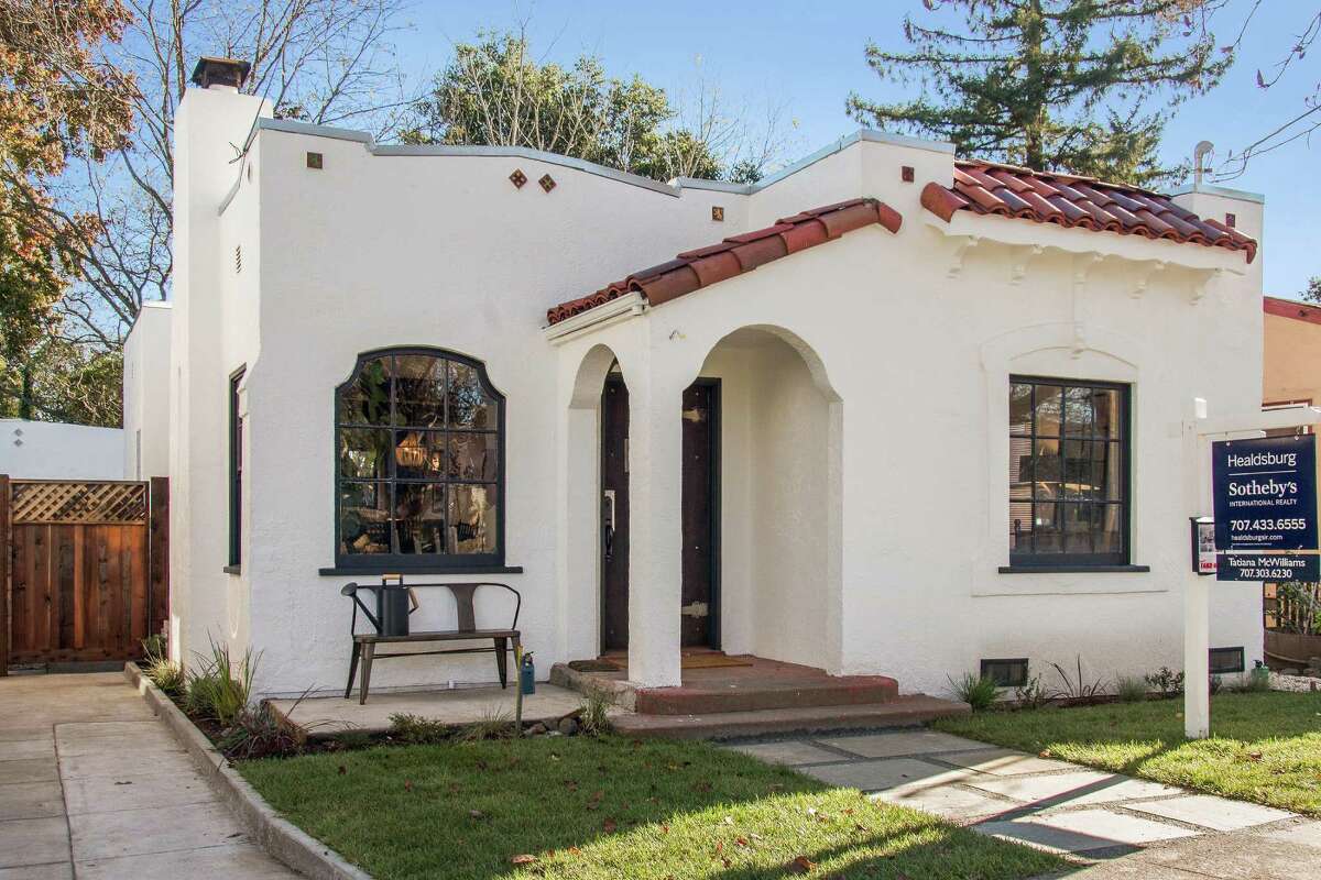 416 East St. in Healdsburg is a two-bedroom Spanish cottage and a detached studio listed at $975,000.