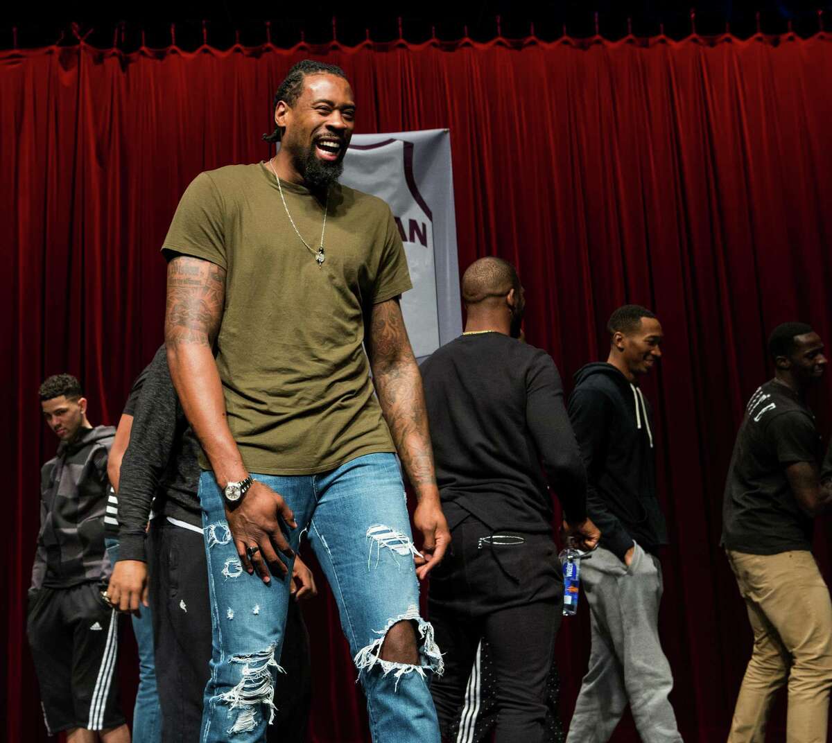 Clippers center DeAndre Jordan enjoys a ceremony in his honor in Kingwood.