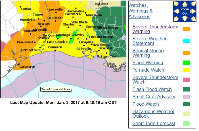 NWS issues thunderstorm and tornado warnings for the area