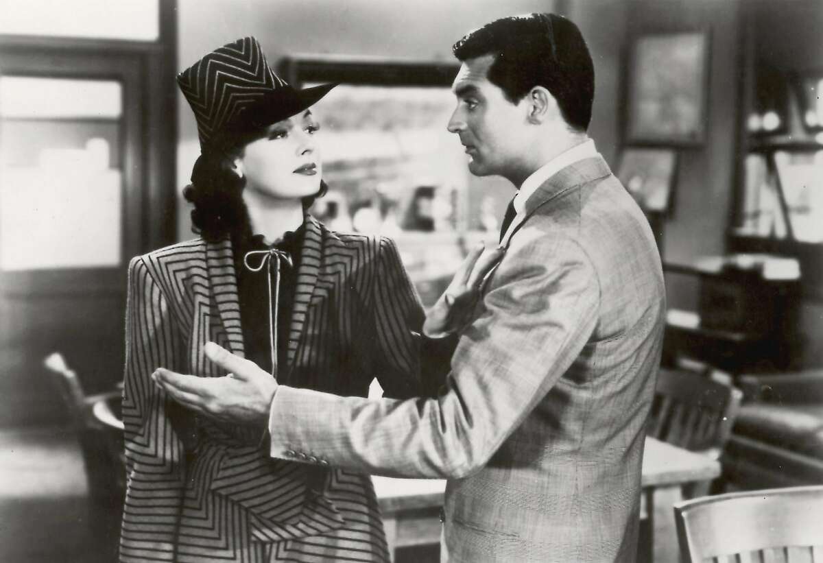 Rosalind Russell (left) and Cary Grant in a scene from "His Girl Friday."