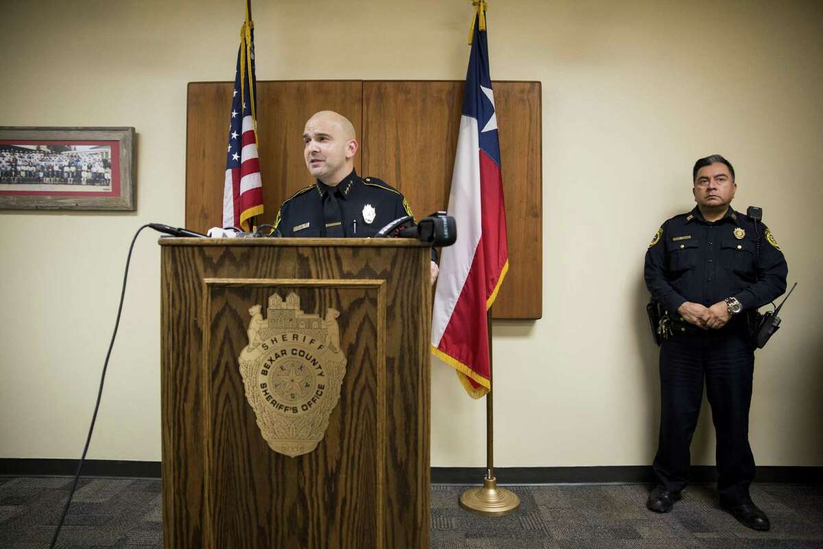 Sheriff Javier Salazar speaks to the press at the Bexar County Sheriff Office on January 3, 2016 in San Antonio, Texas about a case involving the sexual abuse and stabbing of a child.