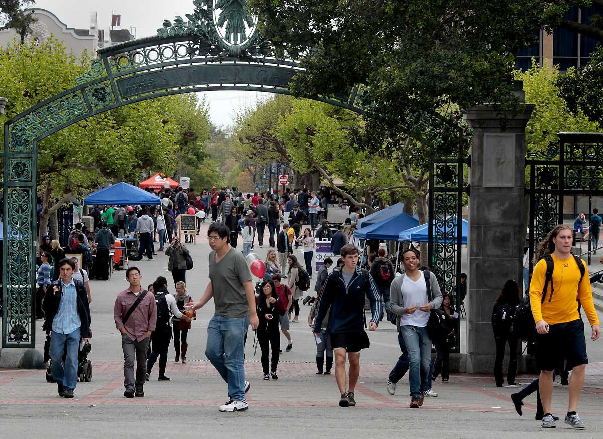 Students walked through Sather Gate on their way to classes Tuesday. The University of California released information about the incoming freshman class Tuesday April 17, 2012. The results show an increase in out-of-state and foreign students, who pay a much greater tuition cost to the cash strapped university system.
