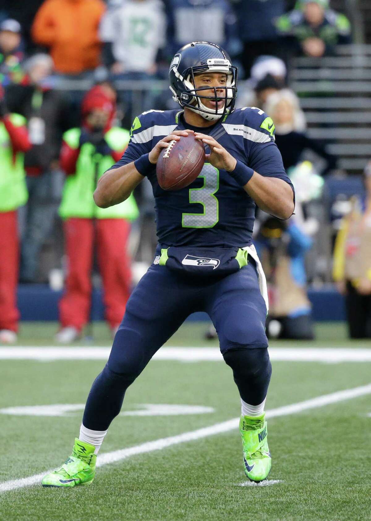 Seattle Seahawks quarterback Russell Wilson in action against the Arizona Cardinals in an NFL football game, Saturday, Dec. 24, 2016, in Seattle. (AP Photo/Ted S. Warren)