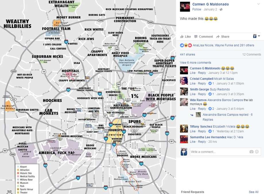 A Map Of San Antonio Creator of viral 'judgmental' S.A. map speaks out on controversy 