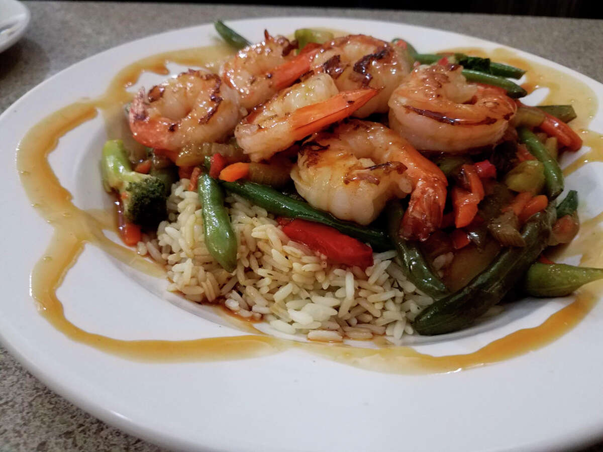 The shrimp stir-fry at Nori's restaurant, located at 963 W. Midland Road in Auburn.