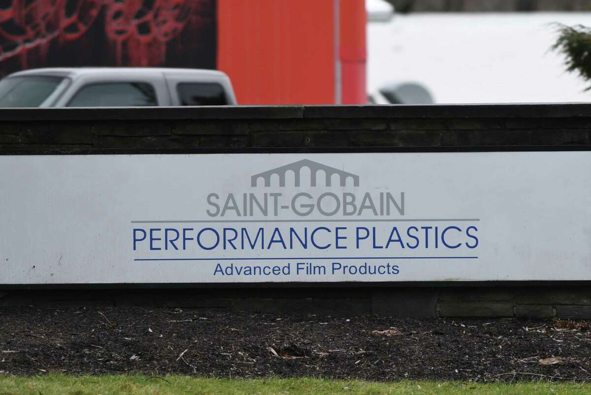 Sign outside Saint-Gobain Performance Plastics on Wednesday, Jan. 4, 2017, in Hoosick Falls, N.Y. (Will Waldron/Times Union)