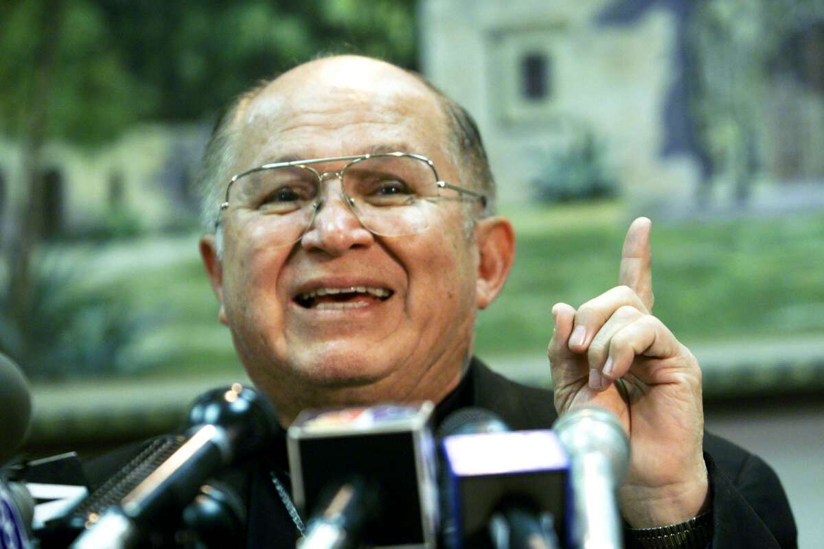 Archbishop Patrick Flores at the Diocese Chancery in June 2000. He died Monday.