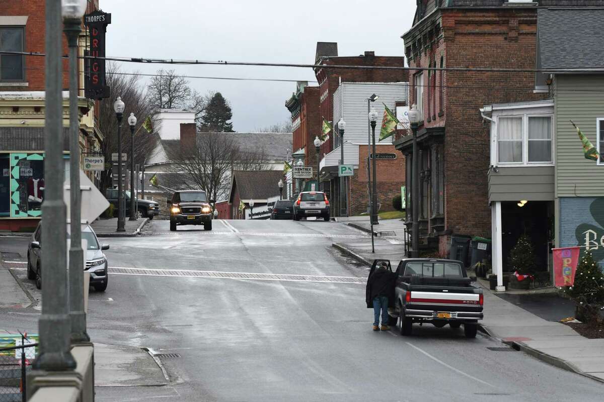 Church St. at John St. in the center of town on Wednesday, Jan. 4, 2017, in Hoosick Falls, N.Y. (Will Waldron/Times Union)