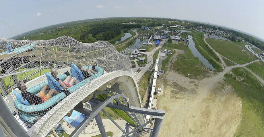 Riders Slide Down Verruckt The Worlds Tallest Water Slide At The Schlitterbahn Kansas City Riders Slide Down Verruckt The Worlds Tallest Water Slide At The Schlitterbahn Kansas City