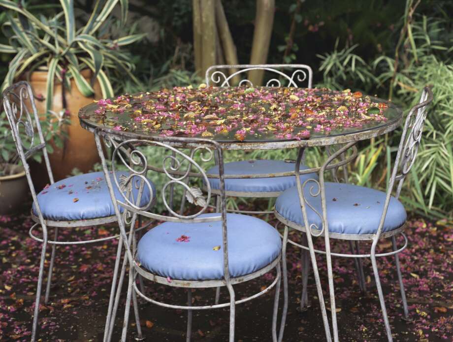 Move your patio furniture inside.  Photo: Turner Forte/Getty Images