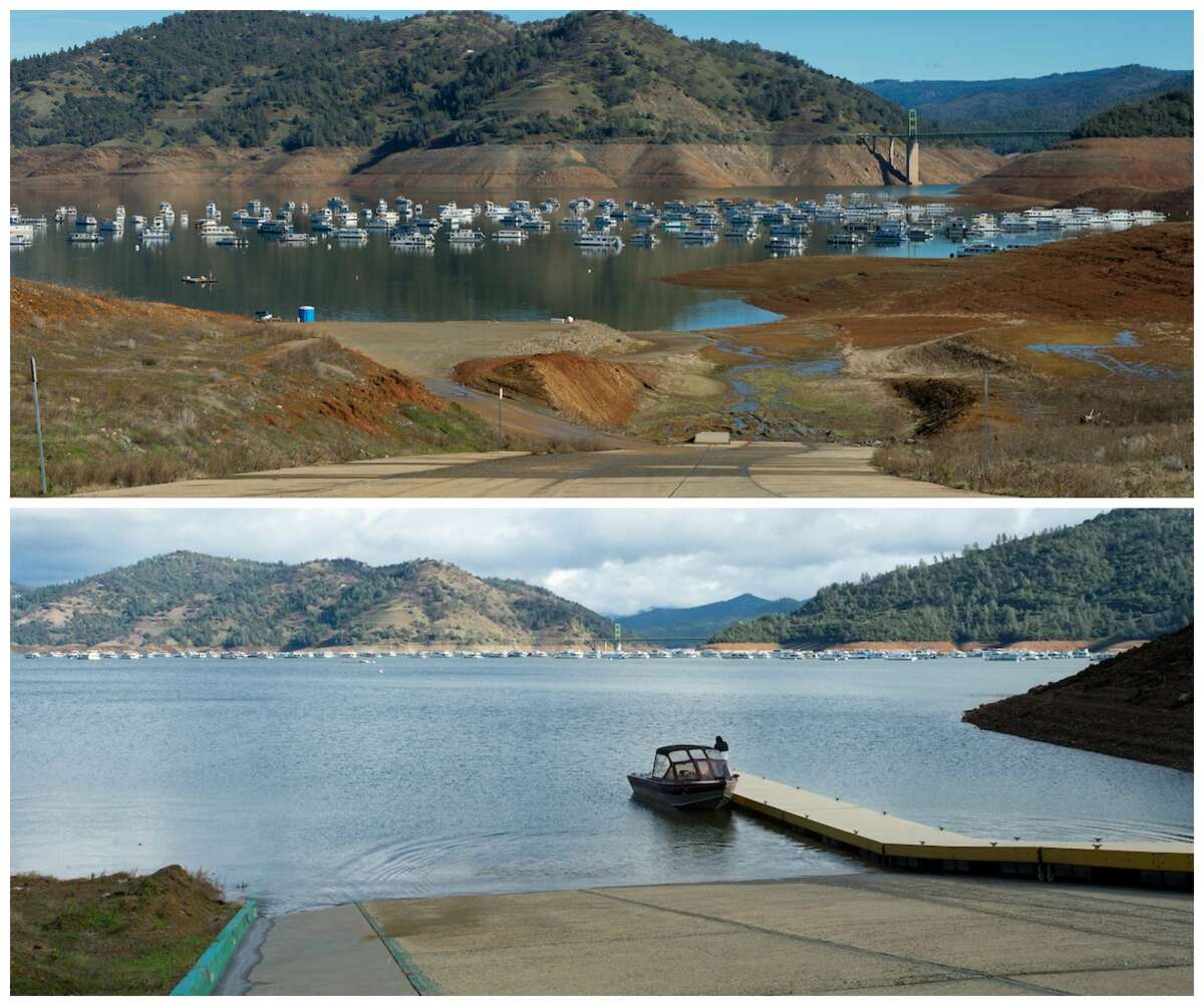 Drought over? Before-and-after photos show California reservoir's 110 ...