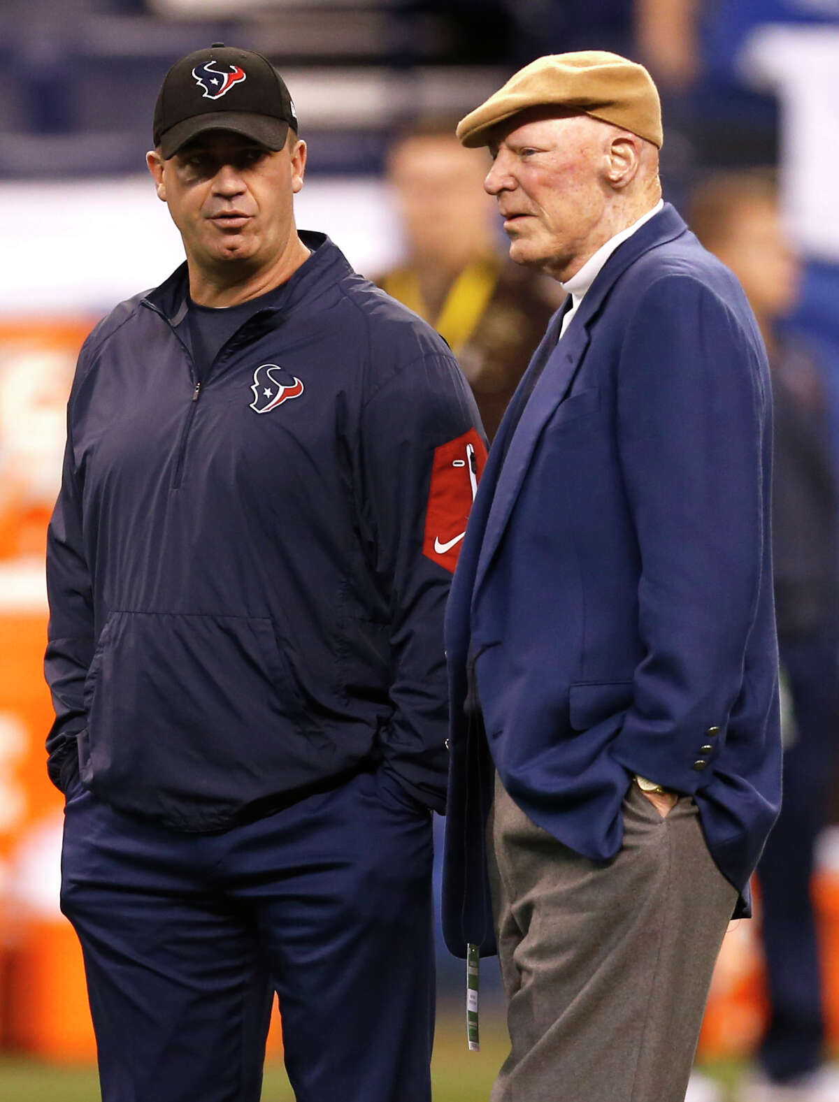 Following last week's playoff victory, Texans owner Bob McNair, right, responded to national media reports about coach Bill O'Brien's job security by saying he would return for the 2017 season.