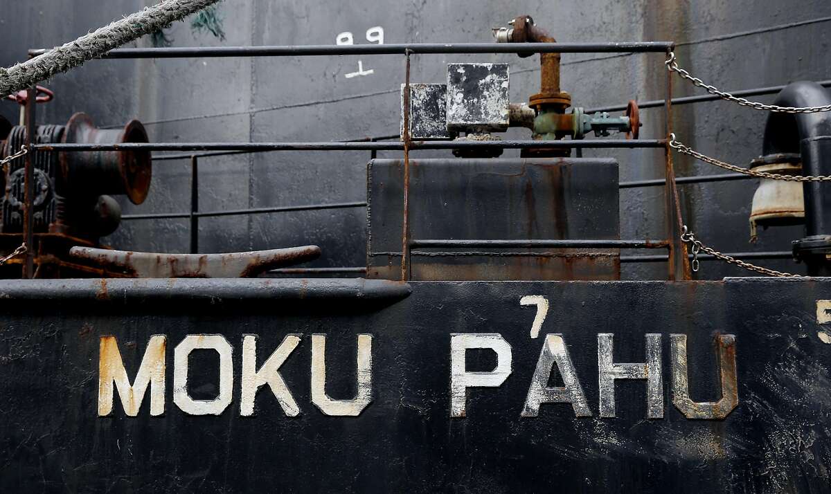 The cargo ship Moku Pahu is seen docked alongside the C&H Sugar refinery offloading its final load of raw sugar from Hawaii on Thursday Jan. 12, 2017, in Crockett, Ca.