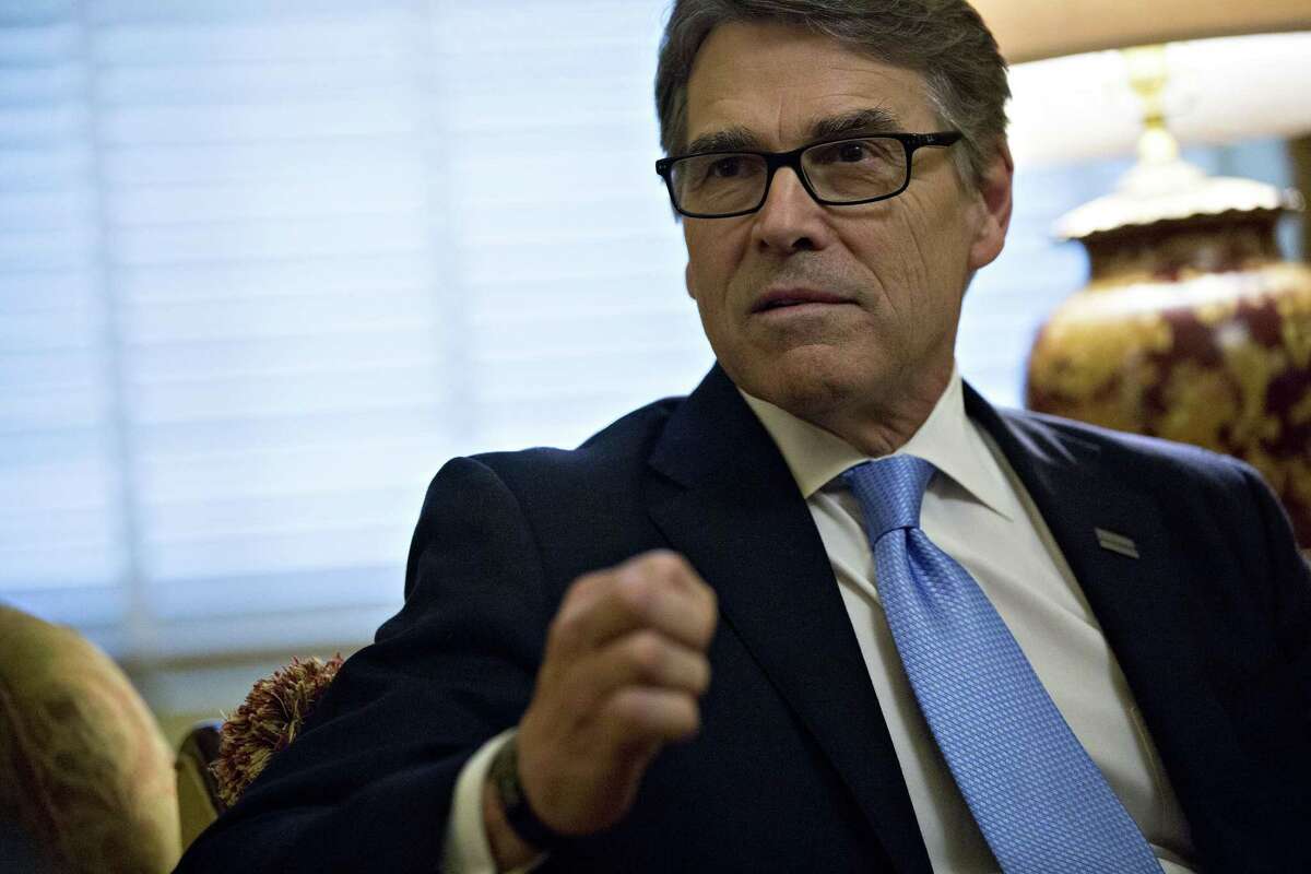 Rick Perry, former governor of Texas and U.S. secretary of energy nominee for president-elect Donald Trump, speaks during a meeting with Senate Majority Leader Mitch McConnell, a Republican from Kentucky, not pictured, at the U.S. Capitol in Washington, D.C., on Jan. 4.