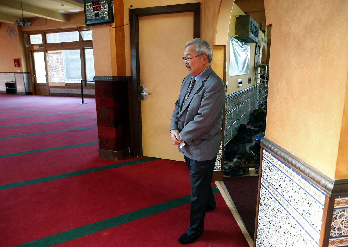 Mayor Ed Lee arrives for an event at the Islamic Society of San Francisco in San Francisco, Calif. on Friday, Jan. 13, 2017. The mayor is reversing his position on a safe injection site is now in favor of it.