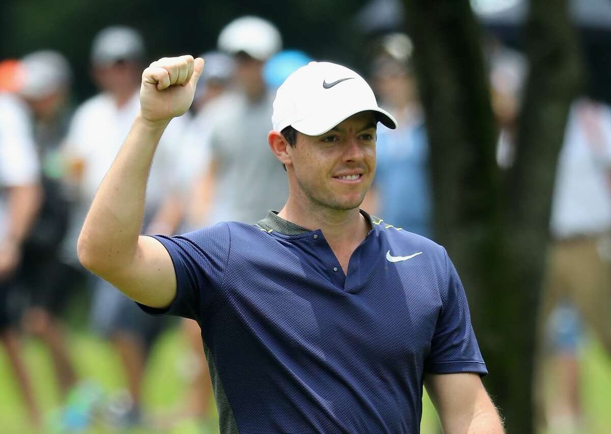 JOHANNESBURG, SOUTH AFRICA - JANUARY 14: Rory McIlroy of Northern Ireland celebrates making an Eagle on the seventh hole during the third round of the BMW South African Open Championship at Glendower Golf Club on January 14, 2017 in Johannesburg, South Africa. (Photo by Warren Little/Getty Images)