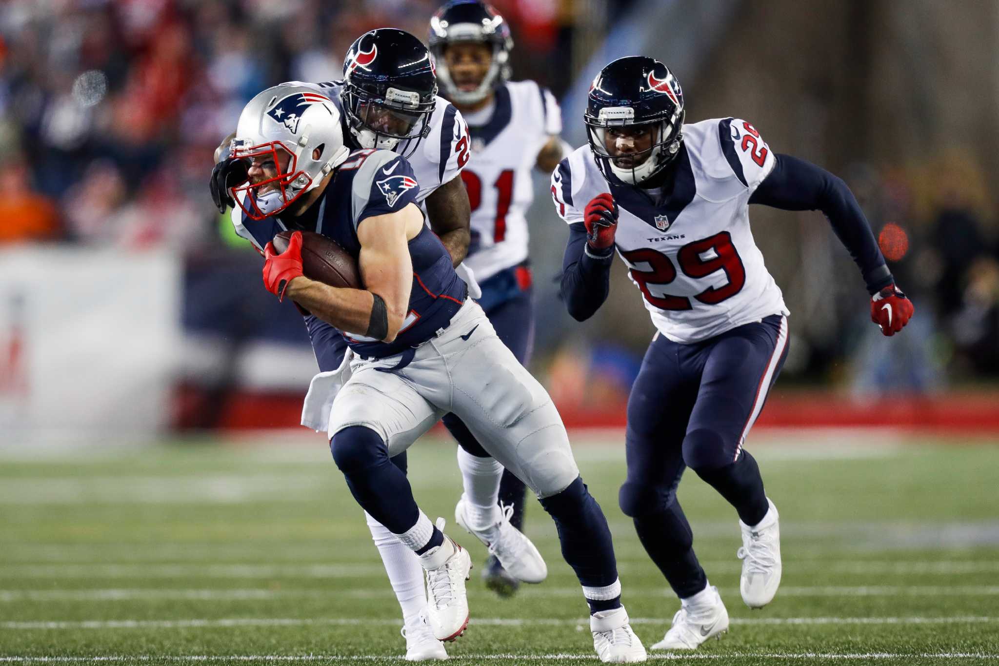 Houston Texans linebackers Jadeveon Clowney, left, and Whitney Mercilus  clean out their lockers at NRG Stadium after being eliminated from the  playoffs, Sunday, Jan. 10, 2016, in Houston. (Brett Coomer/Houston  Chronicle via