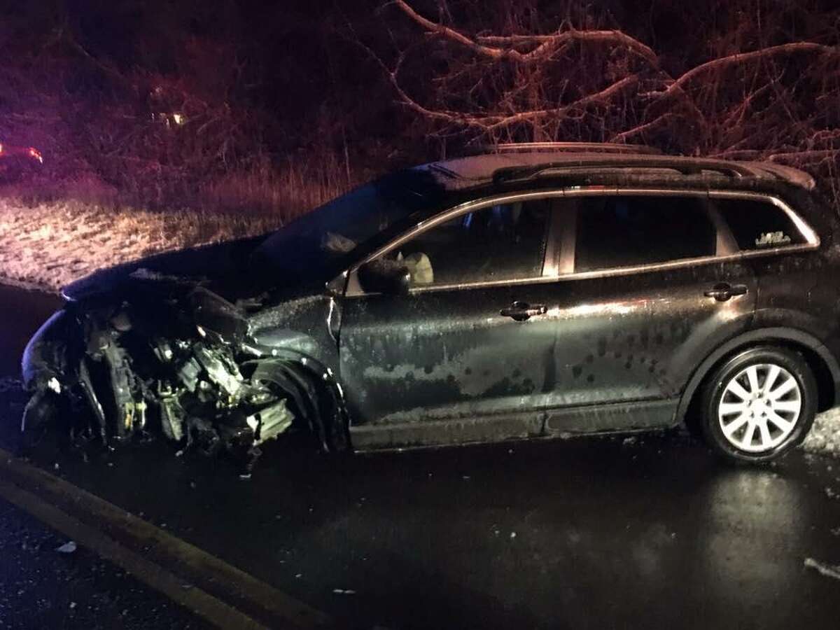 Crash in Monroe sends car off road
