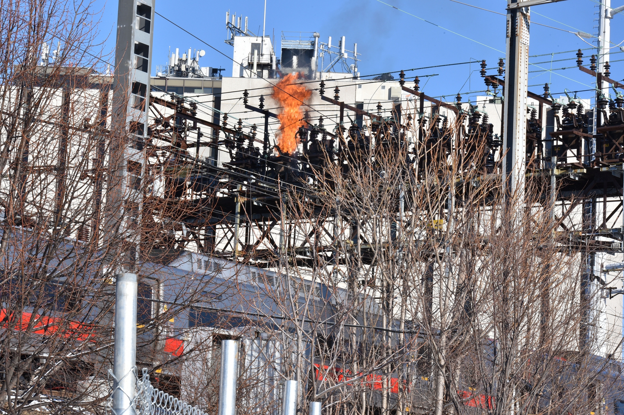 Power Line Transformer Explosion