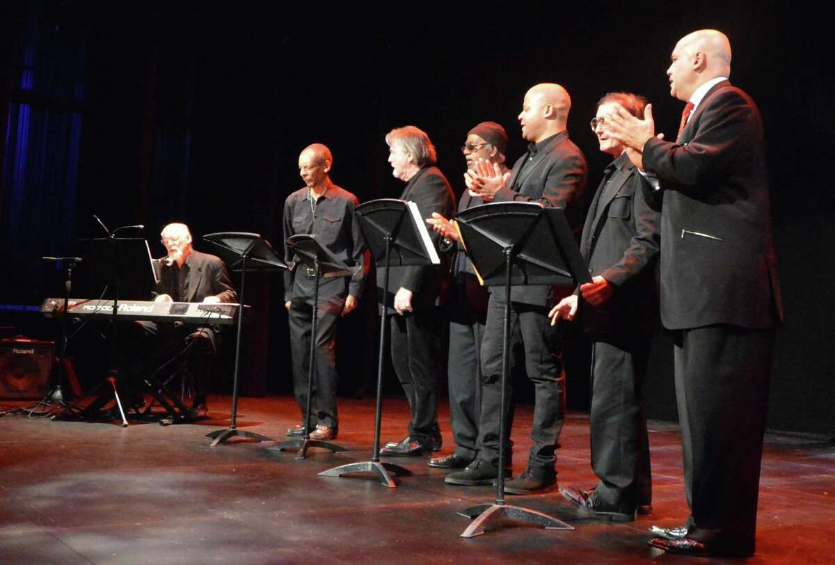 The Men’s Community Gospel Choir of Norwalk performs a civil rights medley during the annual Martin Luther King Jr. Celebration and Observance at the Westport Country Playhouse on Sunday.