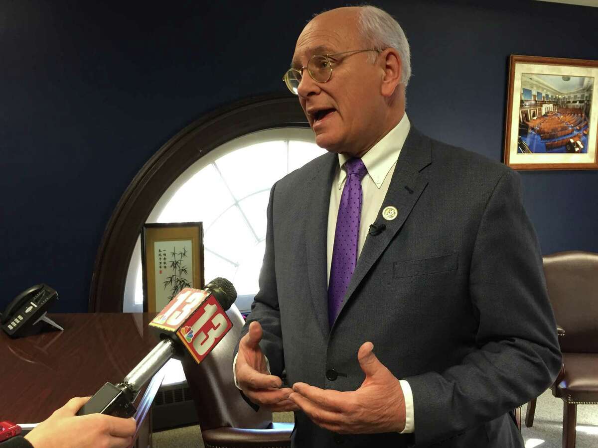 Rep. Paul Tonko speaks with the media about the Affordable Care Act before a roundtable discussion with Capital Region residents about how the ACA impacts them at his Albany, N.Y., office Sunday, Jan. 15, 2017.