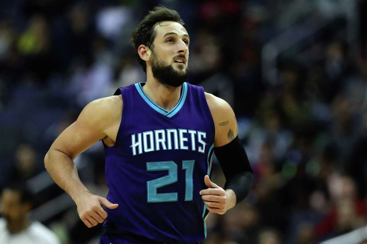 Marco Belinelli, who left the Spurs as a free agent in 2015, is now with Charlotte.