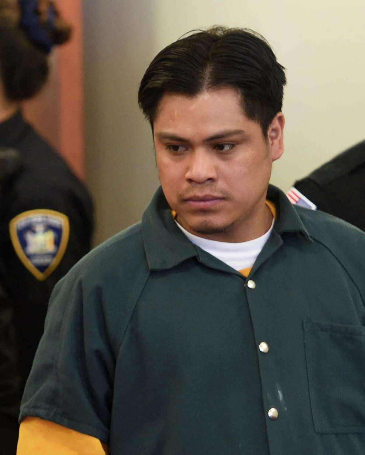 Cresencio Salazar enters City Court for his arraignment on a second degree murder warrant for the alleged stabbing and beating of Javier Gomez on Tuesday, Oct. 25, 2016, in Troy, N.Y. (Skip Dickstein/Times Union archive)