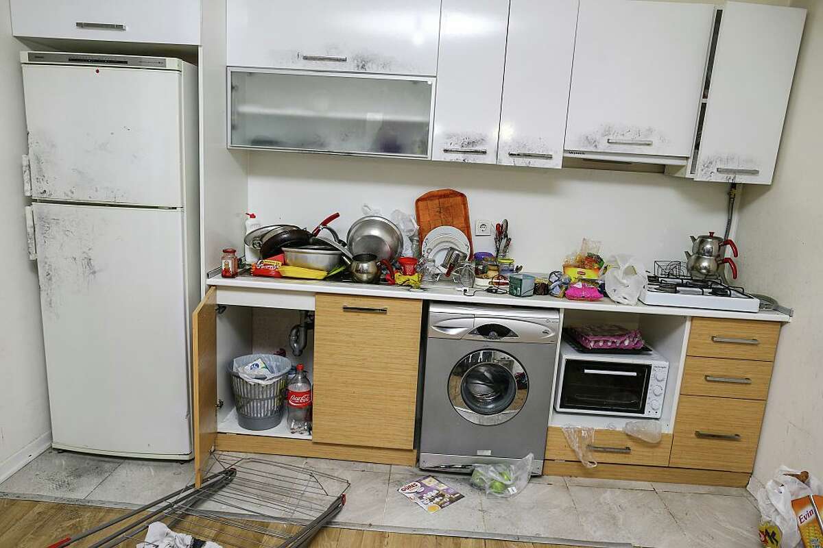 A messed up kitchen is seen at the flat where has been used as a hideout place by Abdulgadir Masharipov, the main suspect behind the deadly terrorist attack on an Istanbul nightclub after the yesterday's police operation in Esenyurt District of Istanbul, Turkey on January 17, 2017. Abdulgadir Masharipov, the main suspect behind the deadly terrorist attack on an Istanbul nightclub during new year's celebrations was captured with a police operation on a flat in Istanbul's Esenyurt district, yesterday. Four other people, including a man of Kyrgyz origin and three women, were detained along with Masharipov.
