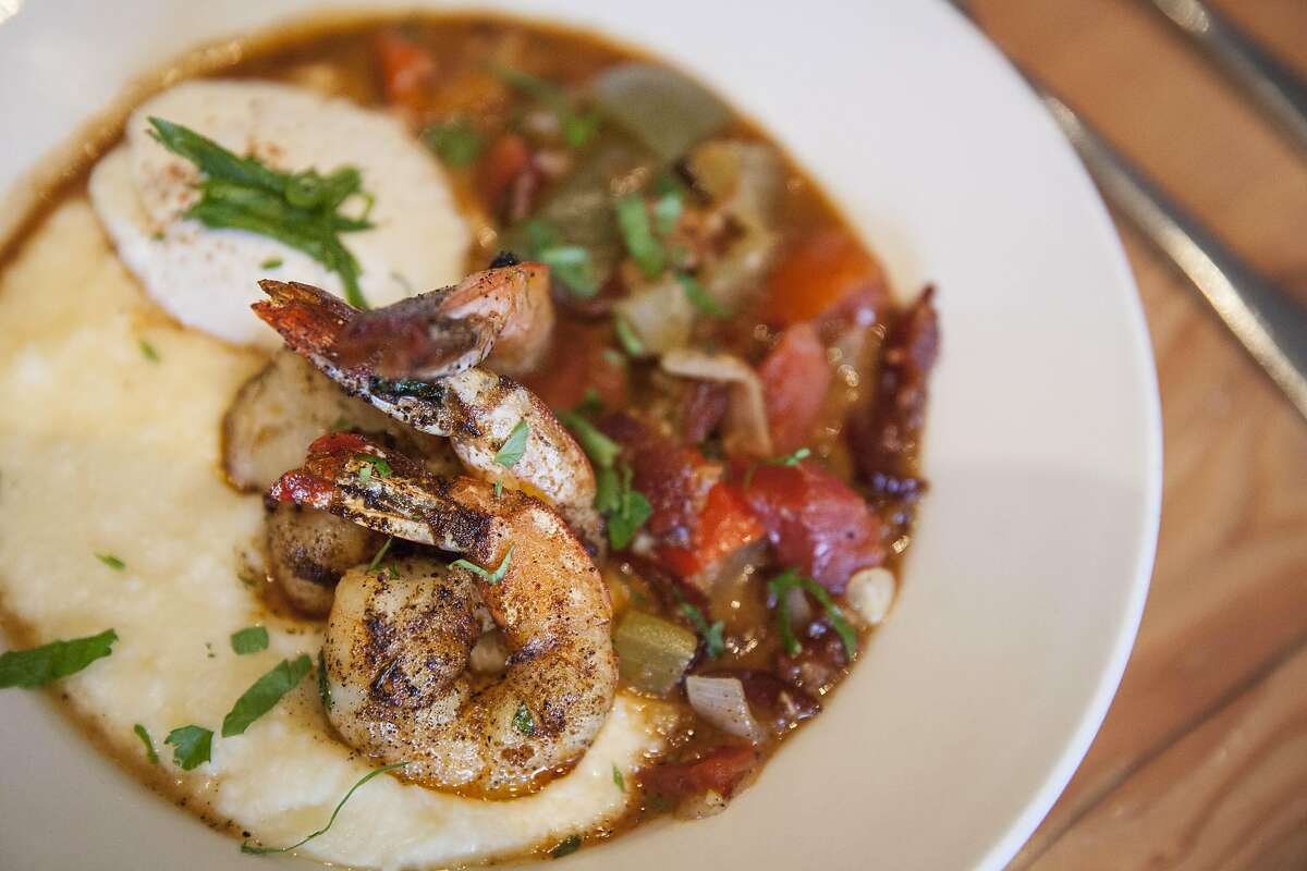 Parish Cafe Shrimp and Grits, Saturday January, 07 2017 in Healdsburg, CA. (Peter DaSilva Special to the Chronicle)