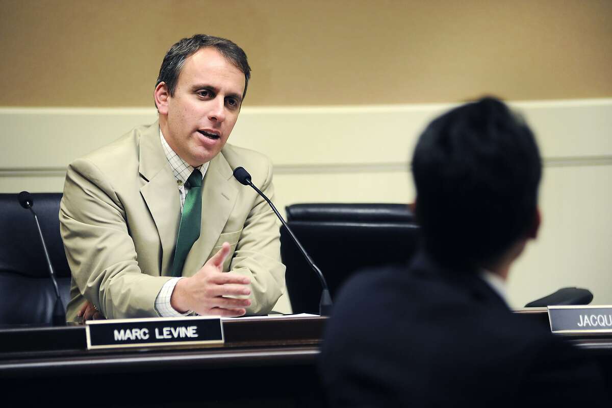 Assemblyman Marc Levine asks a question of associate professor of the University of Arizona's College of Education Ozan Jaquette, during an assembly hearing about UC Berkeley 's enrollment, at the State Capitol Building in Sacramento, CA Wednesday, August 26, 2015.