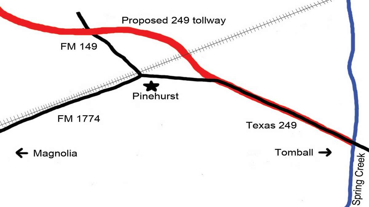 This graphic represents the proposed Texas 249 tollway.