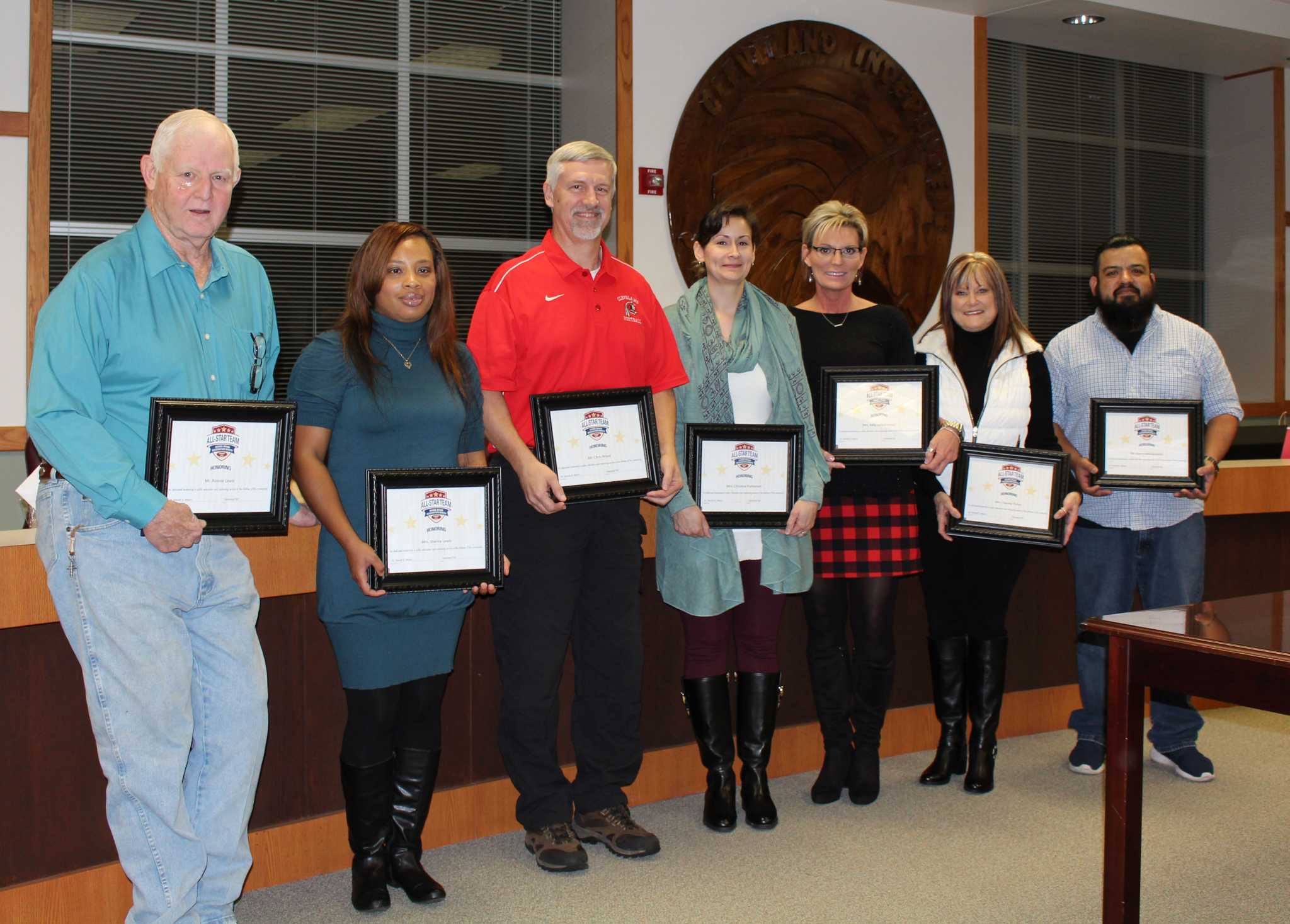 Cleveland ISD recognizes service of trustees