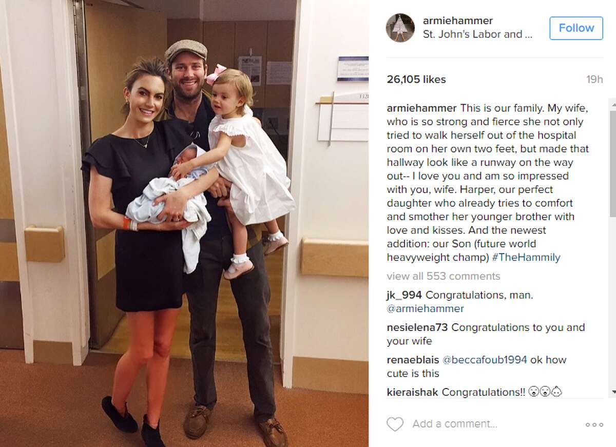 Baby No. 2 for San Antonio Bird Bakery owner Elizabeth Chambers and her actor husband, Armie Hammer, has arrived.