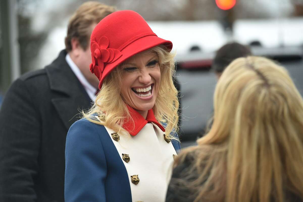 Kellyanne Conway, appointed as Counselor to the President by US President-elect Donald Trump, leaves St. John's Episcopal Church on January 20, 2017, before Trump's inauguration.