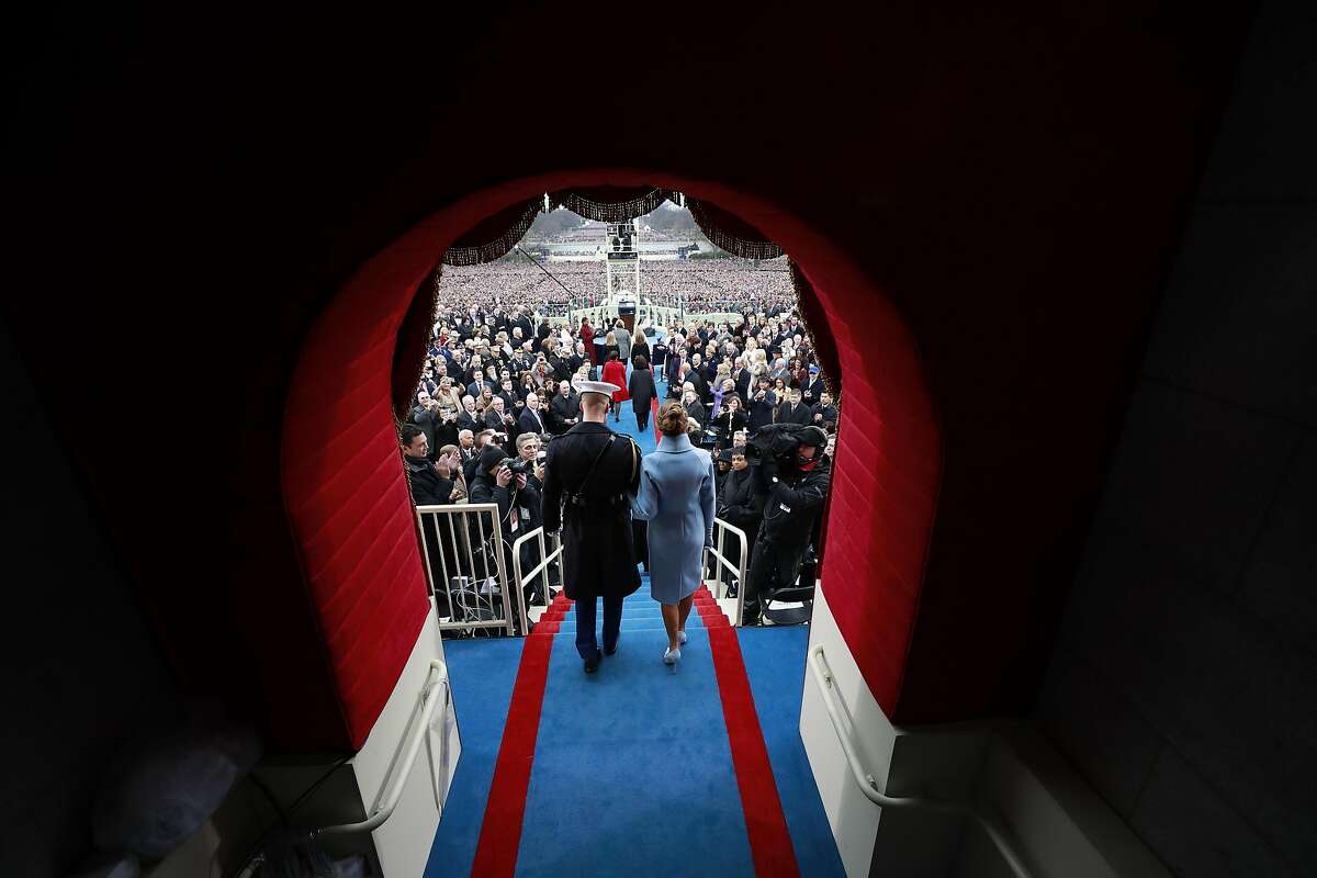Incoming first lady Melania Trump arrives at the start of President-elect Donald Trump's inauguration at the U.S. Capitol in Washington, Jan. 20, 2017. (Doug Mills/The New York Times)