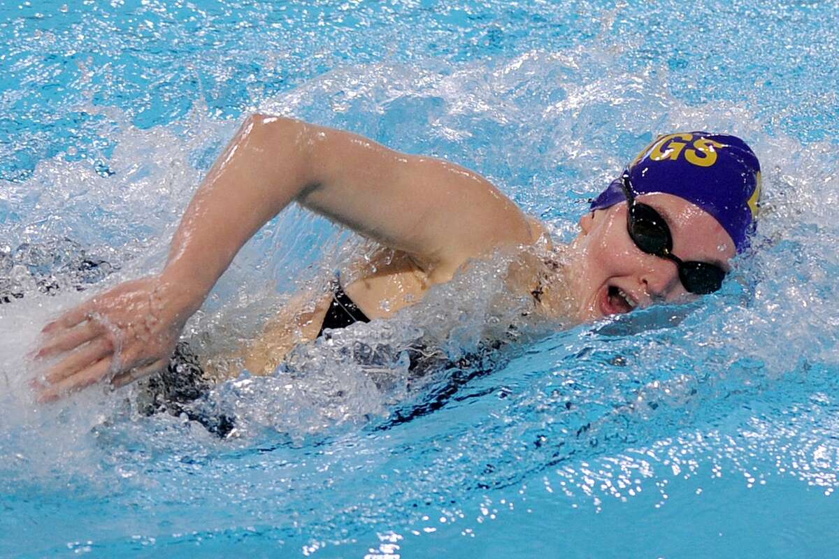 Midland High's Mollie Wright competes in the Women's 200 Yard Freestyle event during the District 2-6A swim meet Friday, Jan. 20, 2017, at COM Aquatics. James Durbin/Reporter-Telegram