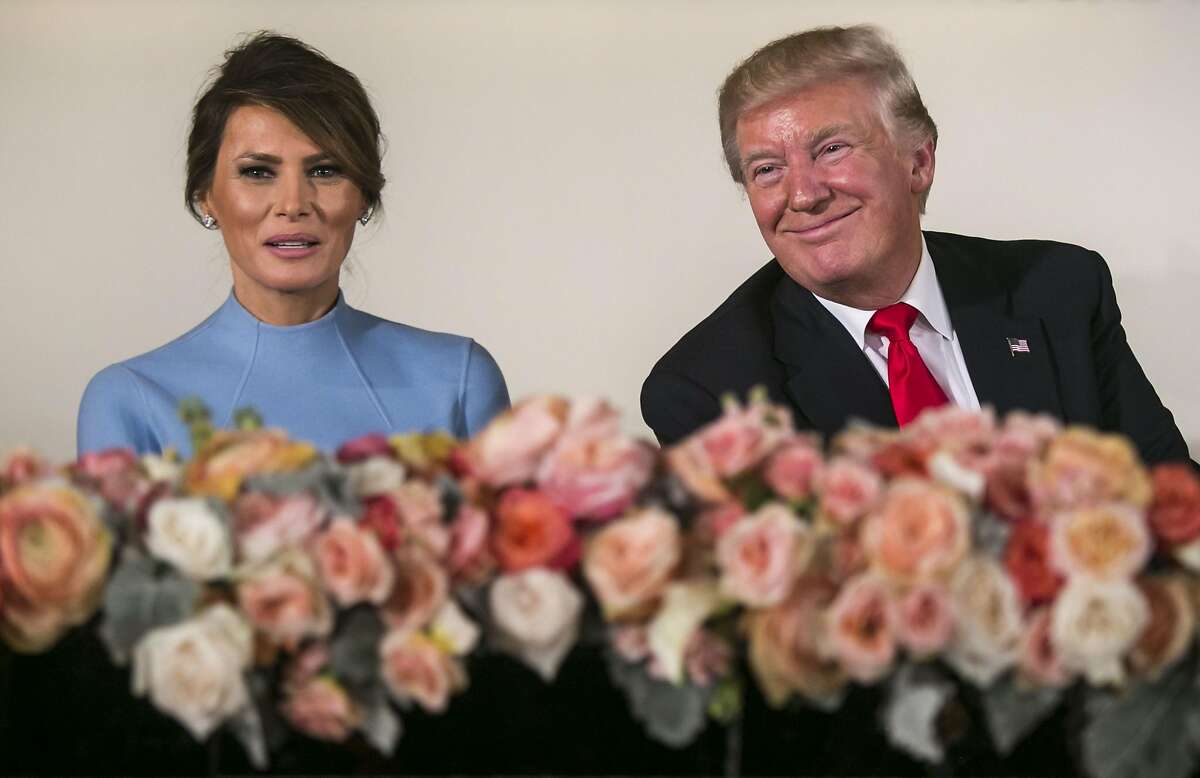 President Donald Trump and first lady Melania Trump at the Inaugural Luncheon in Statuary Hall at the U.S. Capitol in Washington, Jan. 20, 2017. (Al Drago/The New York Times)