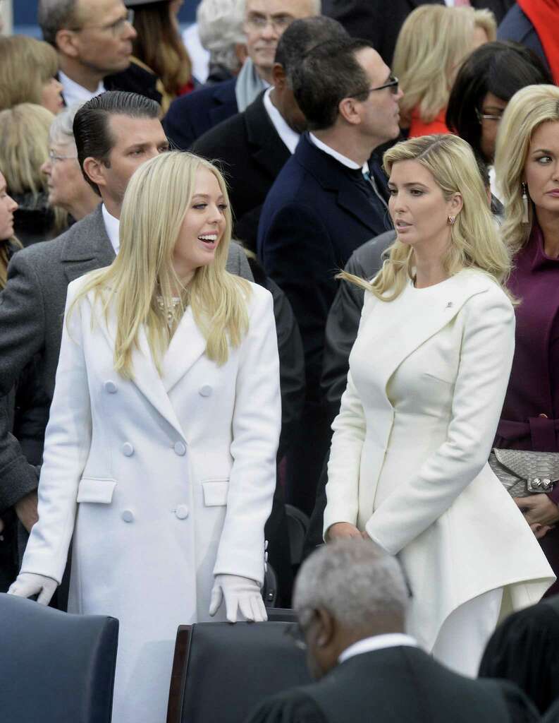 Melania Trump S Blue Dress Was It A Jackie Moment Sfgate Tiffany Trump And Ivanka Attend The 58th Presidential Inauguration On Jan 20 2017
