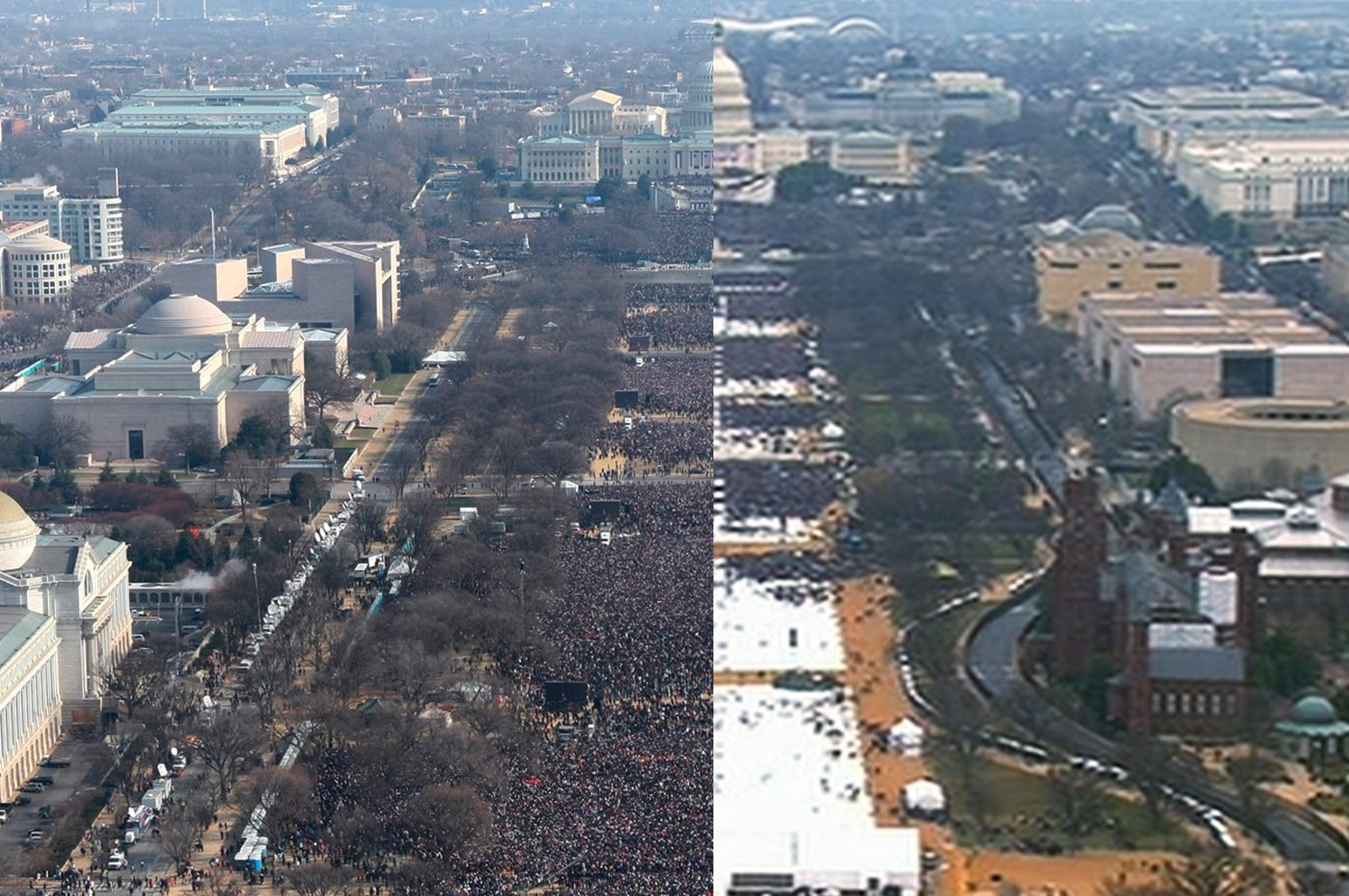 Donald Trump Inauguration Crowds Appear To Lag Behind Previous Turnouts