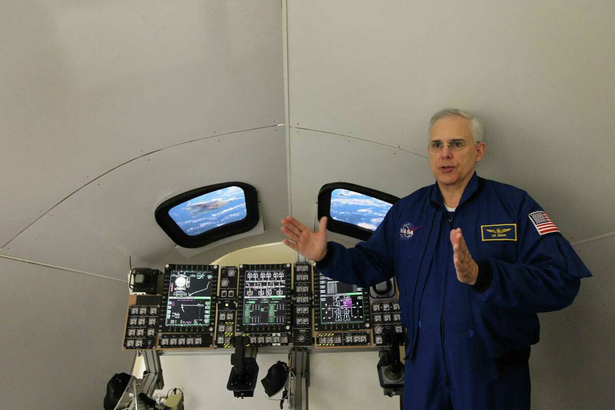 NASA Astronaut and Chief - Crew Interface Rapid Prototyping Lab Lee Morin explains the testing of the Orion displays Friday, Jan. 20, 2017, in Houston. The training lab allows participates to view contols before they move to a simulator that monitors them to see how well they can be read when the spacecraft is vibrating/in motion. ( Steve Gonzales / Houston Chronicle )