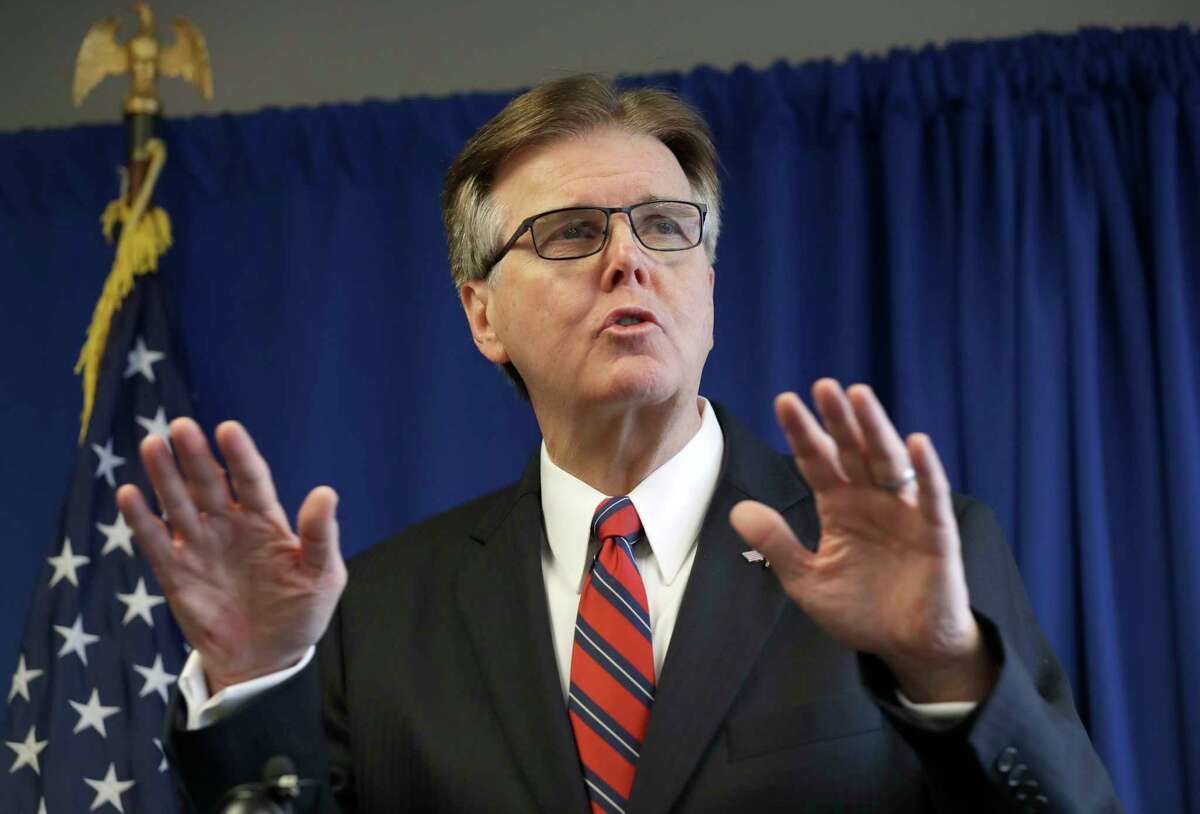 Texas Lt. Gov. Dan Patrick holds a news conference at the Republican Party of Texas Headquarters, Monday, Jan. 9, 2017, in Austin, Texas. 