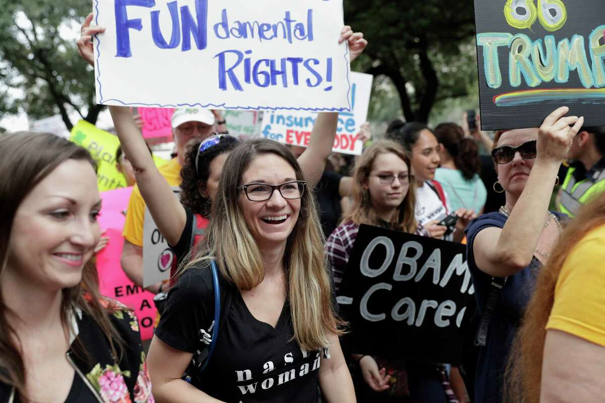 Houston Women�s March flood downtown