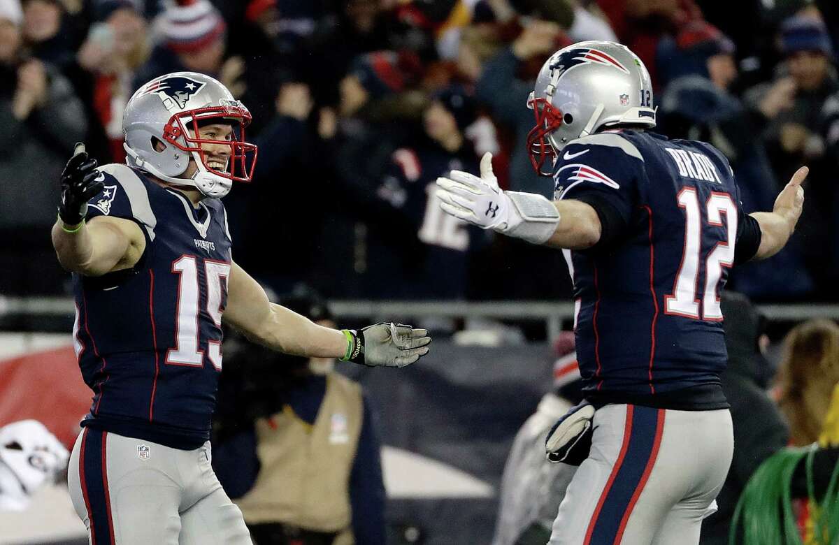 New England Patriots quarterback Tom Brady celebrates after Super