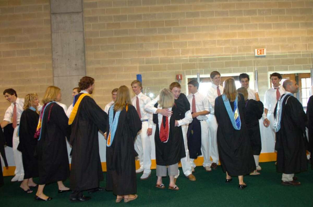 Before the Brunswick School graduation begins, the faculty congratulates the class of 2010 on Wednesday, May 26, 2010.