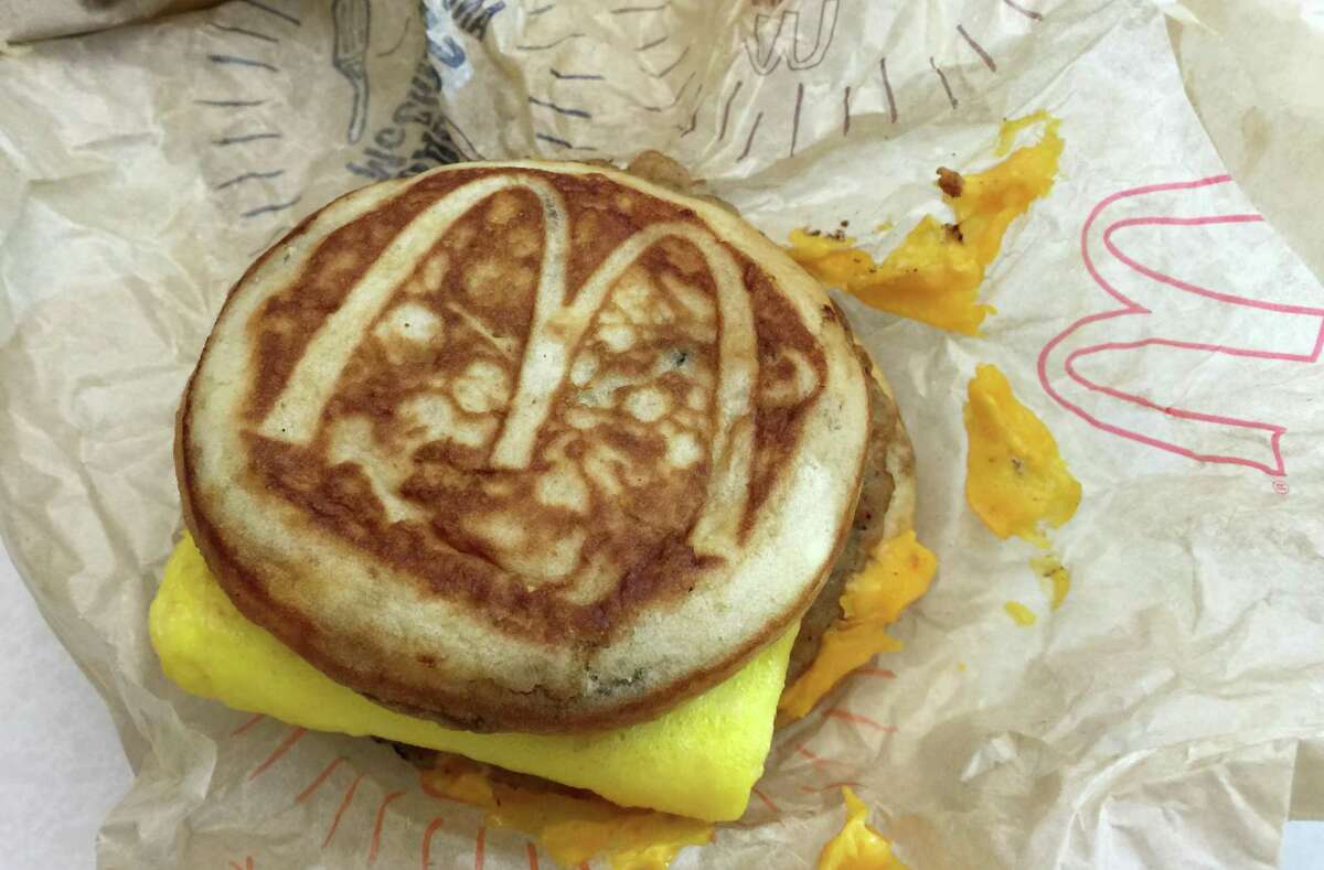 File photo of a McDonald's McGriddle sandwich. When the company’s U.S. restaurants started serving Egg McMuffins and other morning fare at all hours in 2015, the change elated customers and fueled a yearlong sales surge. But now the effect is waning: While overall earnings beat analysts’ estimates last quarter, domestic same-store sales fell 1.3 percent.