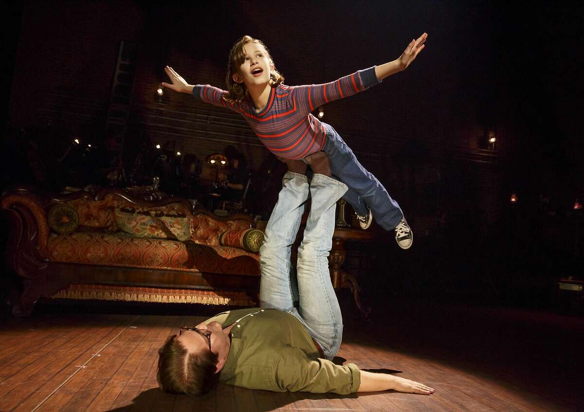 Alessandra Baldacchino as Small Alison and Robert Petkoff as Bruce in "Fun Home" at the Curran.