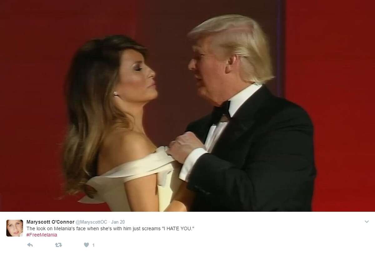 Other internet users commented on the first lady's body language toward the president.