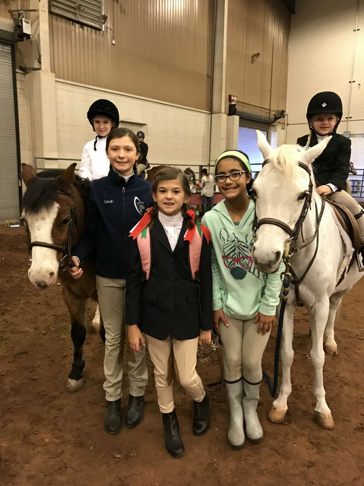 Equestrian show: Chloe Vines, from left, Sarah Friedman, Kate Catalono, Sophia Dixon and Blaire Hargesheimer