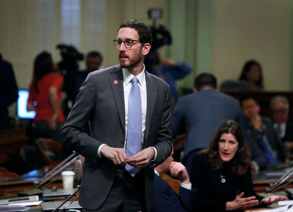 Sen. Scott Wiener attends his first State of the State address by Gov. Jerry Brown at the Capitol in Sacramento, Calif. on Tuesday, Jan. 24, 2017.